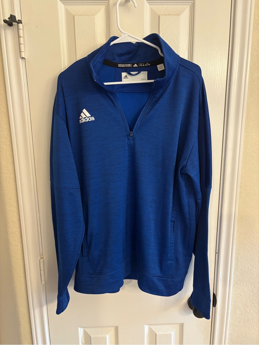 Adidas Climalite Quarter Zip Pullover Blue Athletic Sweatshirt Men’s XL
